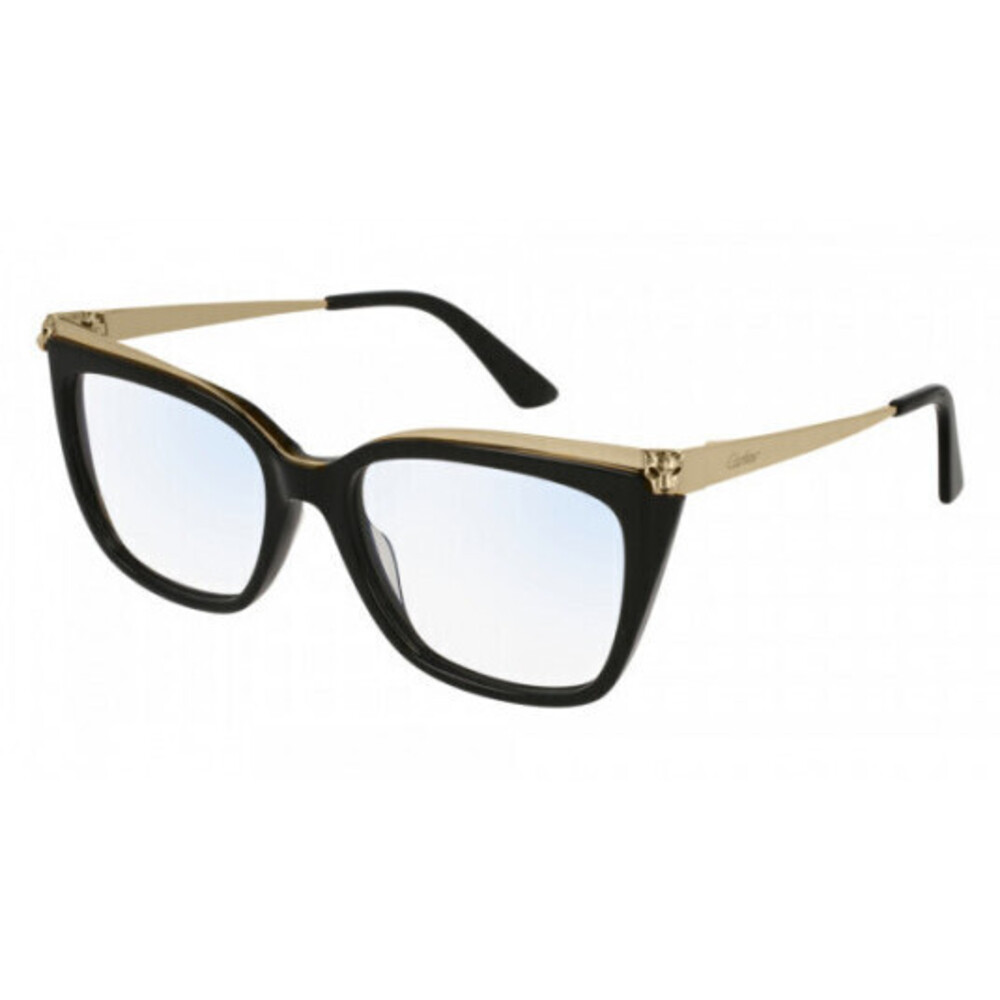 Cartier CT0033o-001 Eyeglasses Black Gold Acetate